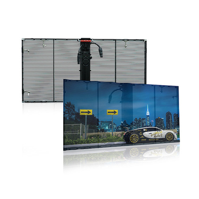 1000x1000mm Outdoor Transparent LED Screen Outside DIP346 Curtain