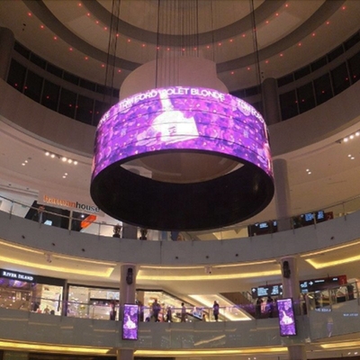 P2.5 Commercial LED Display Screen Flexible Cylinder Round 3D Video