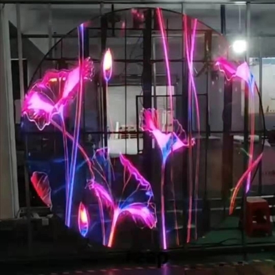 Buy Round P3.97-7.81 LED Video Panel Wall Transparent Full Color Window online manufacture